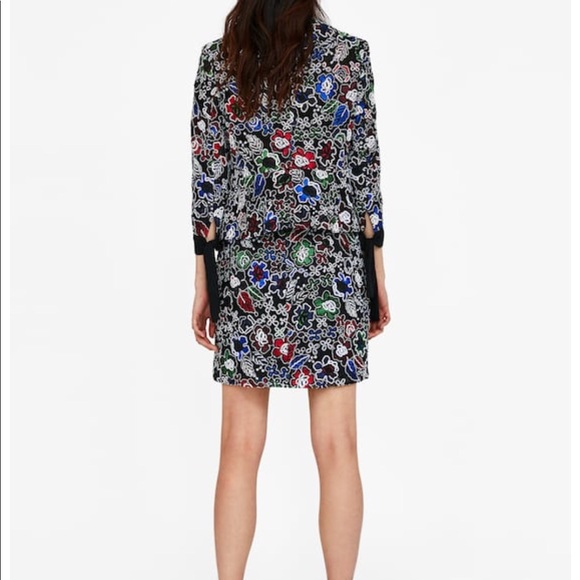 BNWT ZARA Multicolored Lace Blazer, Sz XS - Picture 4 of 8